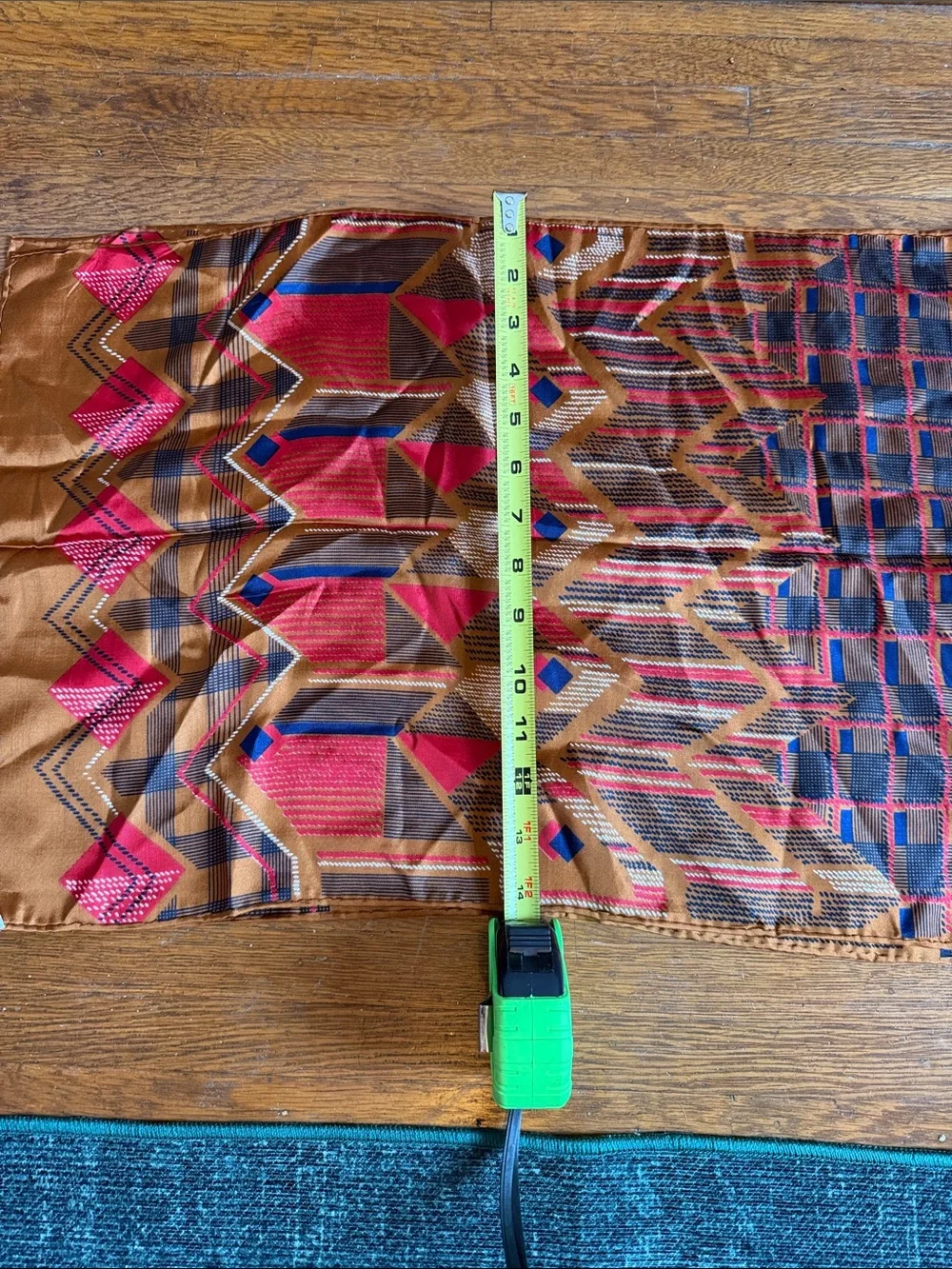 Echo Design Brown & Red Geometric Silk Scarf